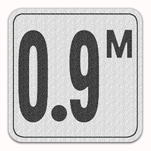 0.9M - Adhesive Swimming Pool Depth Marker Sticker - 6 In x 6 In with 4 Inch Lettering