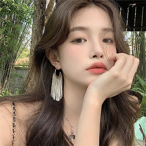 Boho Linear Tassel Drop Dangling Earrings For Women,Long Formal Country Bohemian Fringe Chain Chandelier Prom Statement Trendy Earrings For Party Prom4