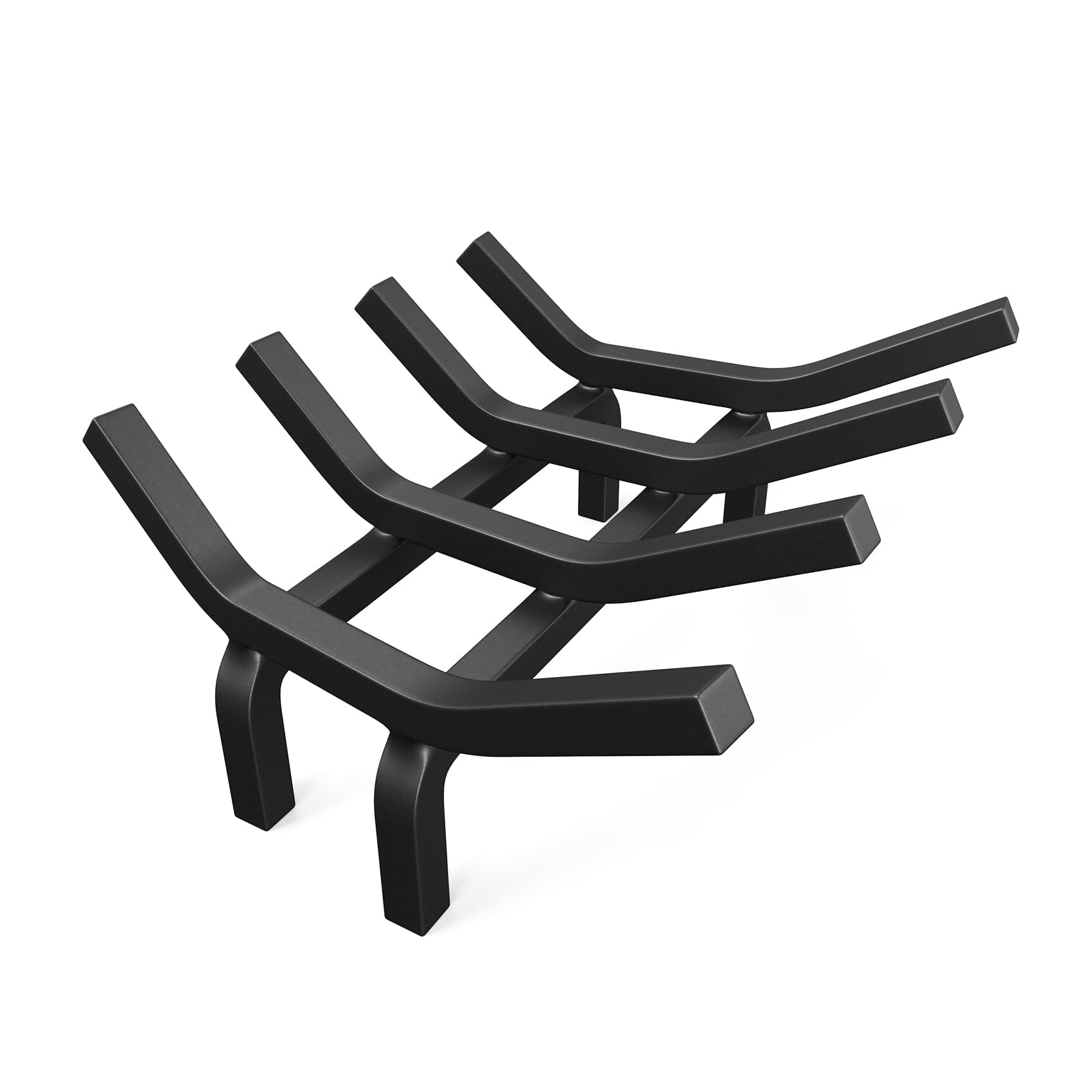 Mr IRONSTONE Fireplace Grate 14 inch Solid Steel Heavy Duty Firewood Log Burning Rack Fire Grates for Outdoor Kindling Tools Pit Indoor Fireplace Log Holder Wrought Iron Wood Stove