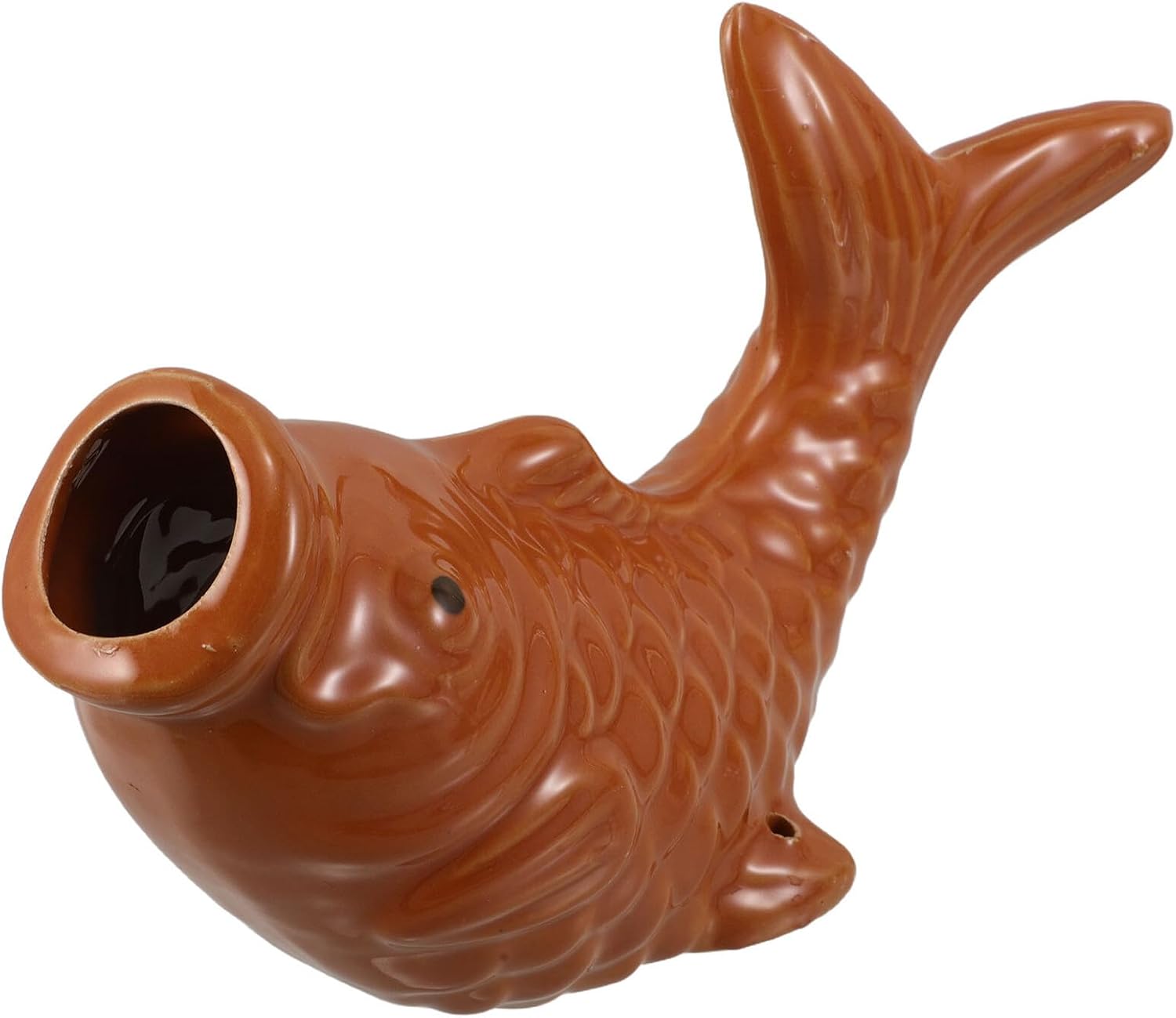 Ceramic Fish Fountain Outlet Carp Pond Spitter for Outdoor Garden Patio Water Spray Sprinkler Decorative Yellow Koi Water Feature