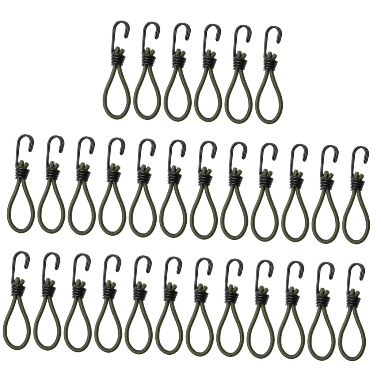 ibasenice Zelt Zubehör Im Freien Zelthaken Für Den Boden Elastisch Bausatz Zeltclips Bungee-seile Mit Haken Camping -Zelt Campinggurte Eisen Olive Green