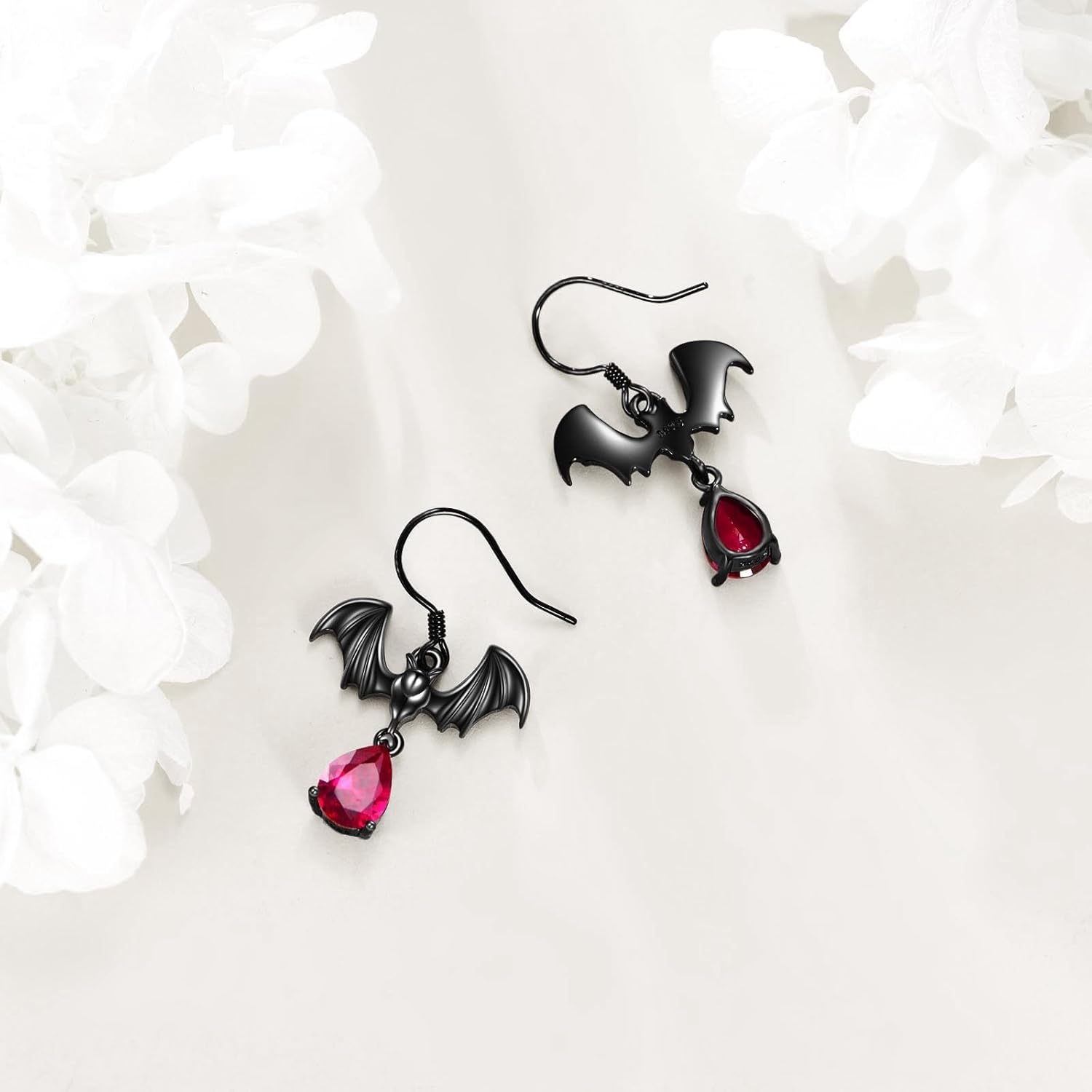 KZX Crystal Bat Earrings for Women 925 Sterling Silver Bat Earrings Gothic Earrings Dangle Gothic Halloween Theme Jewelry for Wife Friends Birthday - Image 6