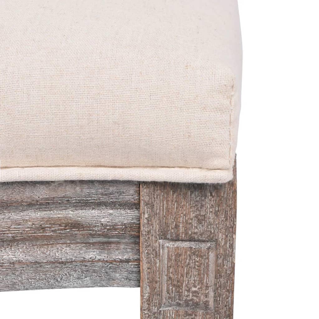 Amazon｜vidaXL ダイニングチェア 4点セット クリーム 布張り