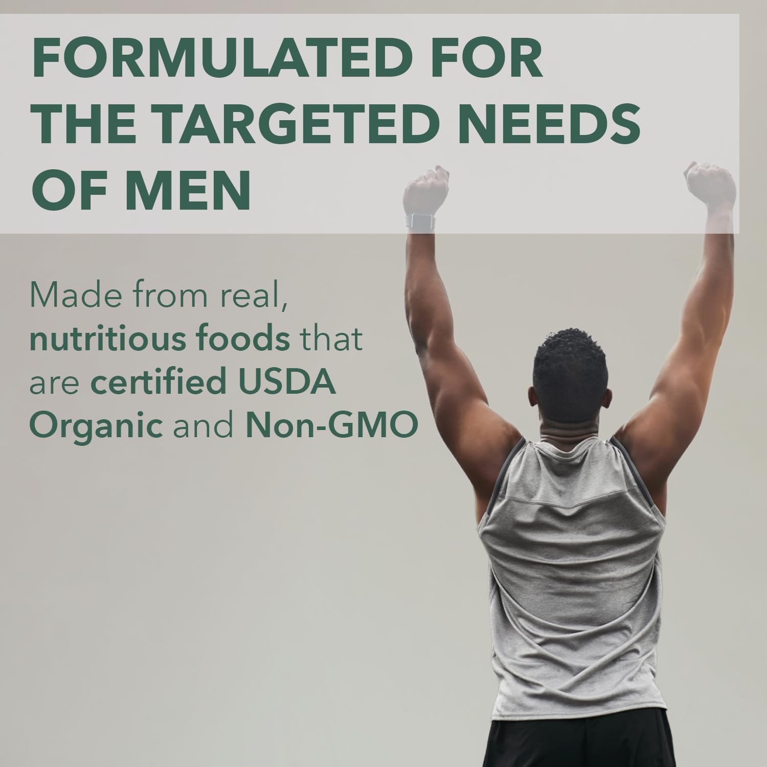 PlantFusion Organic Multivitamin for Men - One Daily Whole Food Blend Men's Multivitamin - Vegan, Non-GMO, Gluten Free & Dairy Free - 30 Tablets (1 Month Supply) - Image 3