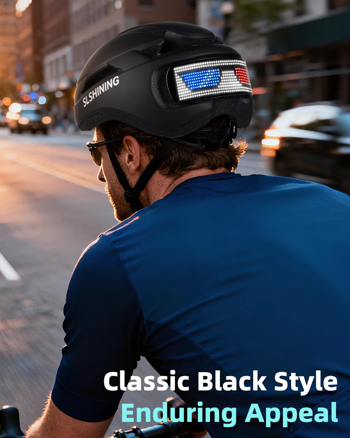 Casque LED Intelligent avec télécommande et Application,Texte et Motif DIY Personnalisable,avec Clignotant,résistant, étanche,léger, pour Hommes et Femmes Adultes,pour vélo