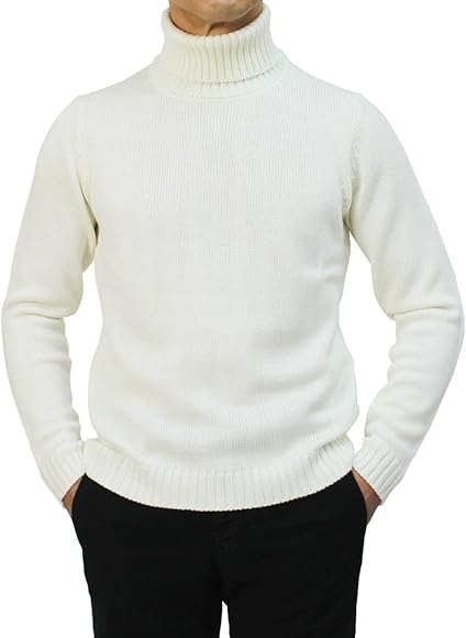 ザノーネ　　ZANONE　　５ゲージ　タートルネックニット　５２サイズ ホワイト ZANONE（ザノーネ）5ゲージウールタートルネックニット DV/SLIM