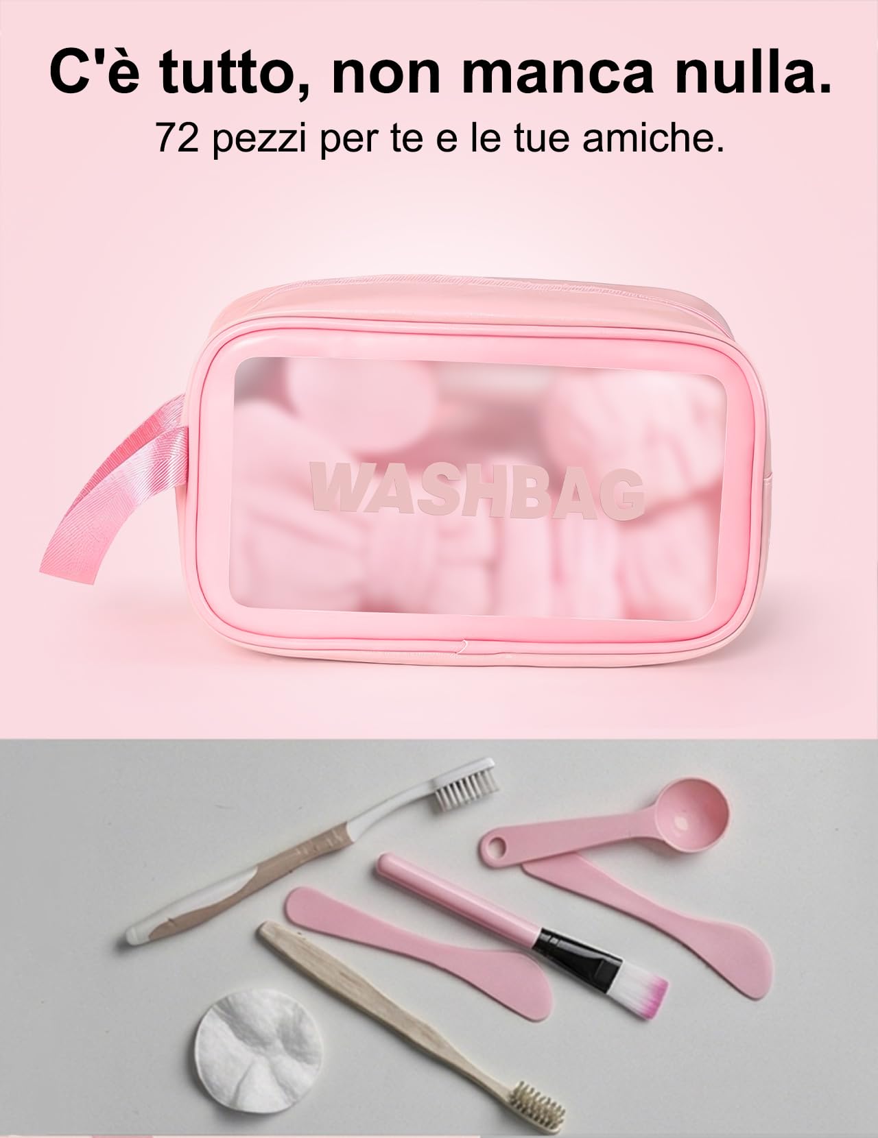 Set 72 Pezzi Rosa per 6 Persone