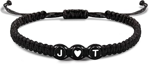 Pulseras con iniciales para mujer, hombres, regalos para novia, novio, pulseras con letras "I Love You", regalos para ella, él, mejor amigo, regalo