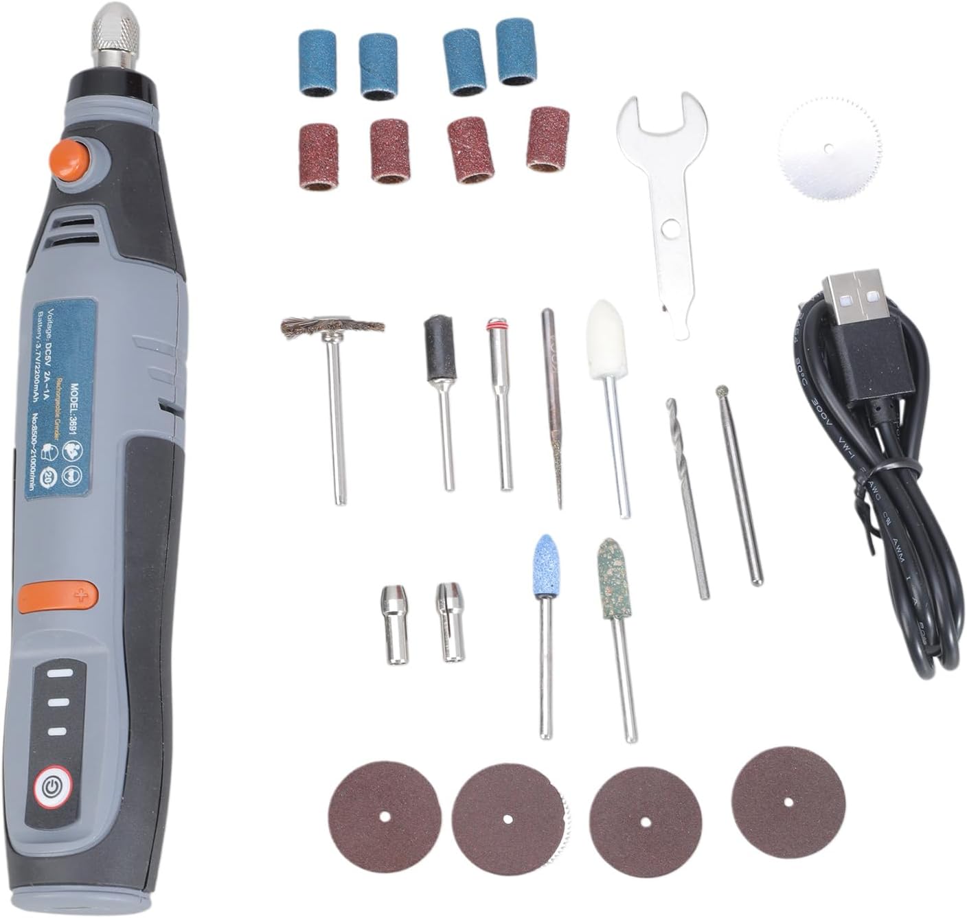 Cordless Rotary Tool USB Charging 3 Speed 21000RPM 2200mAh For Sanding Carving Polishing Engraving Power Rotary Tool Parts & Accessories