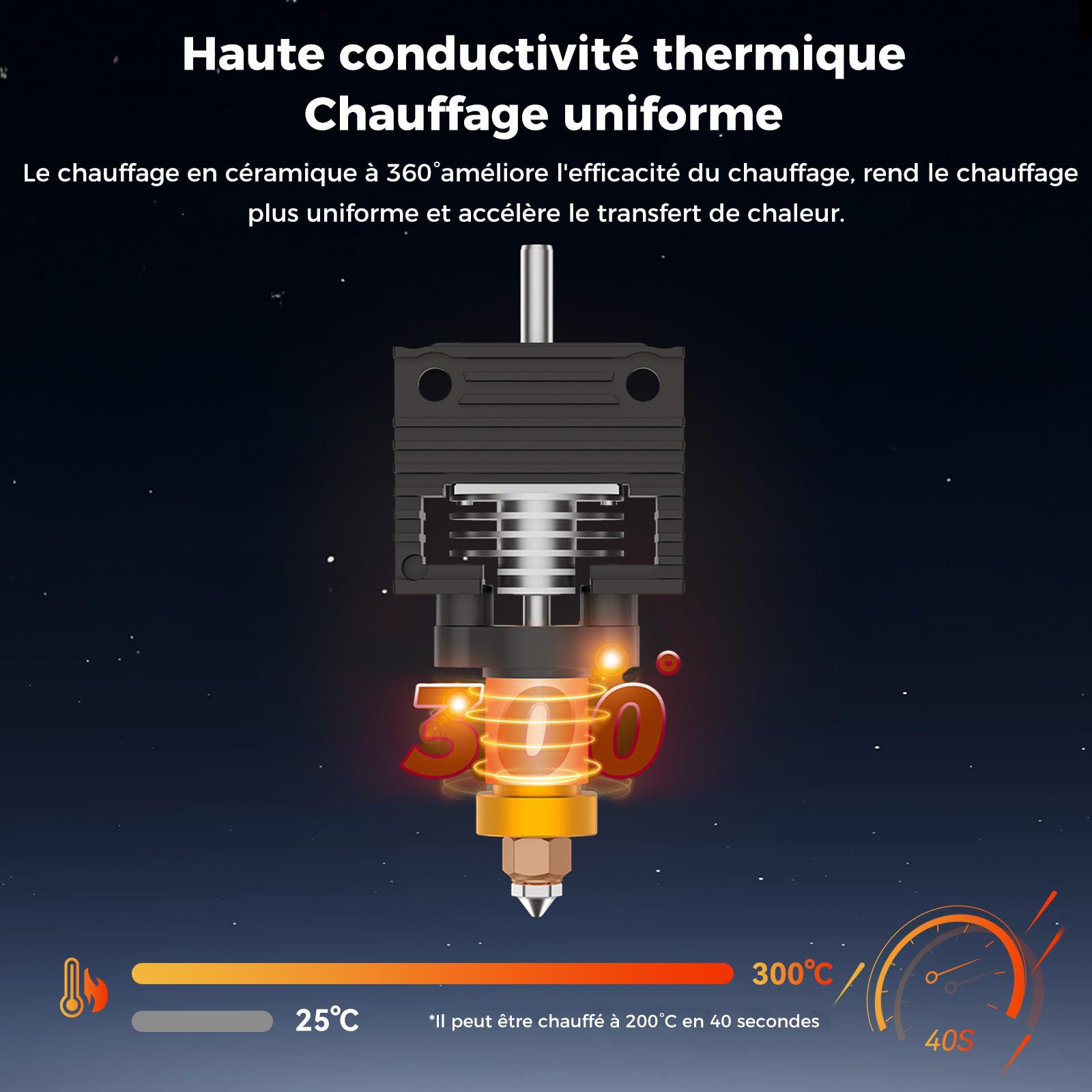 Creality Kit de mise à niveau officiel Hotend K1 Max/K1/K1 SE/K1C avec bloc de chauffage en céramique, raccord avec boucle, kit officiel de buses Unicorn Quick-Swap pour hotend d’imprimante 3D de la