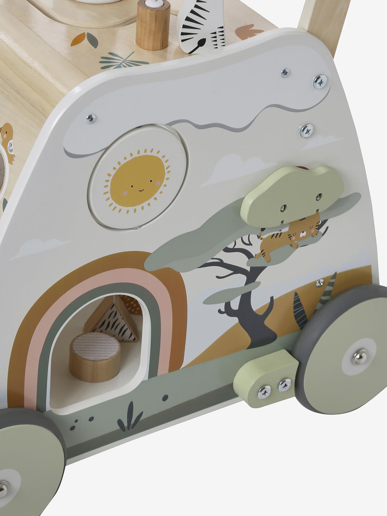 VERTBAUDET Jouet Chariot de Marche Multi Activités Bois FSC vert TU