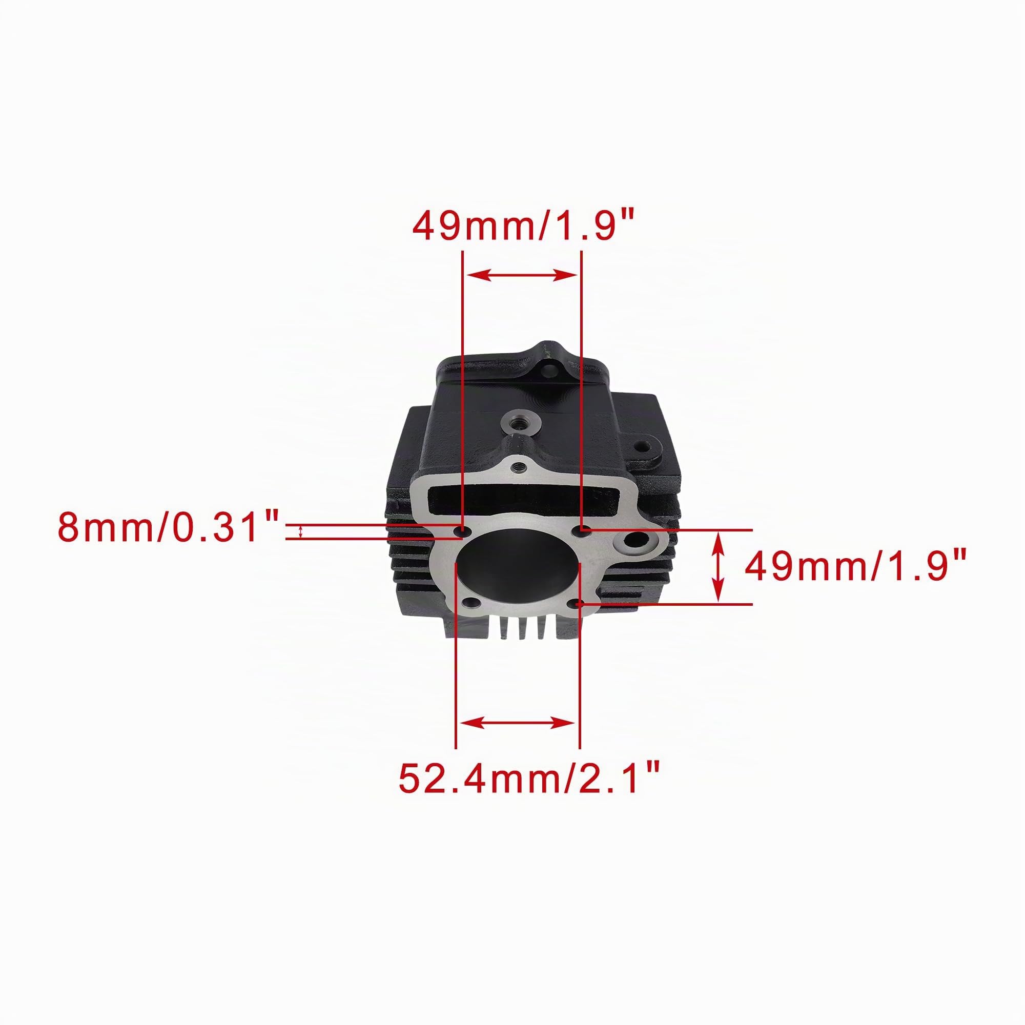 WOOSTAR 52.4mm Big Bore Cilindro y Pistón Completo Válvulas 66mm y Juntas Reemplazo para 4 Tiempos 110cc China Taotao Coolster Motor ATV Go Kart Dirt Bike
