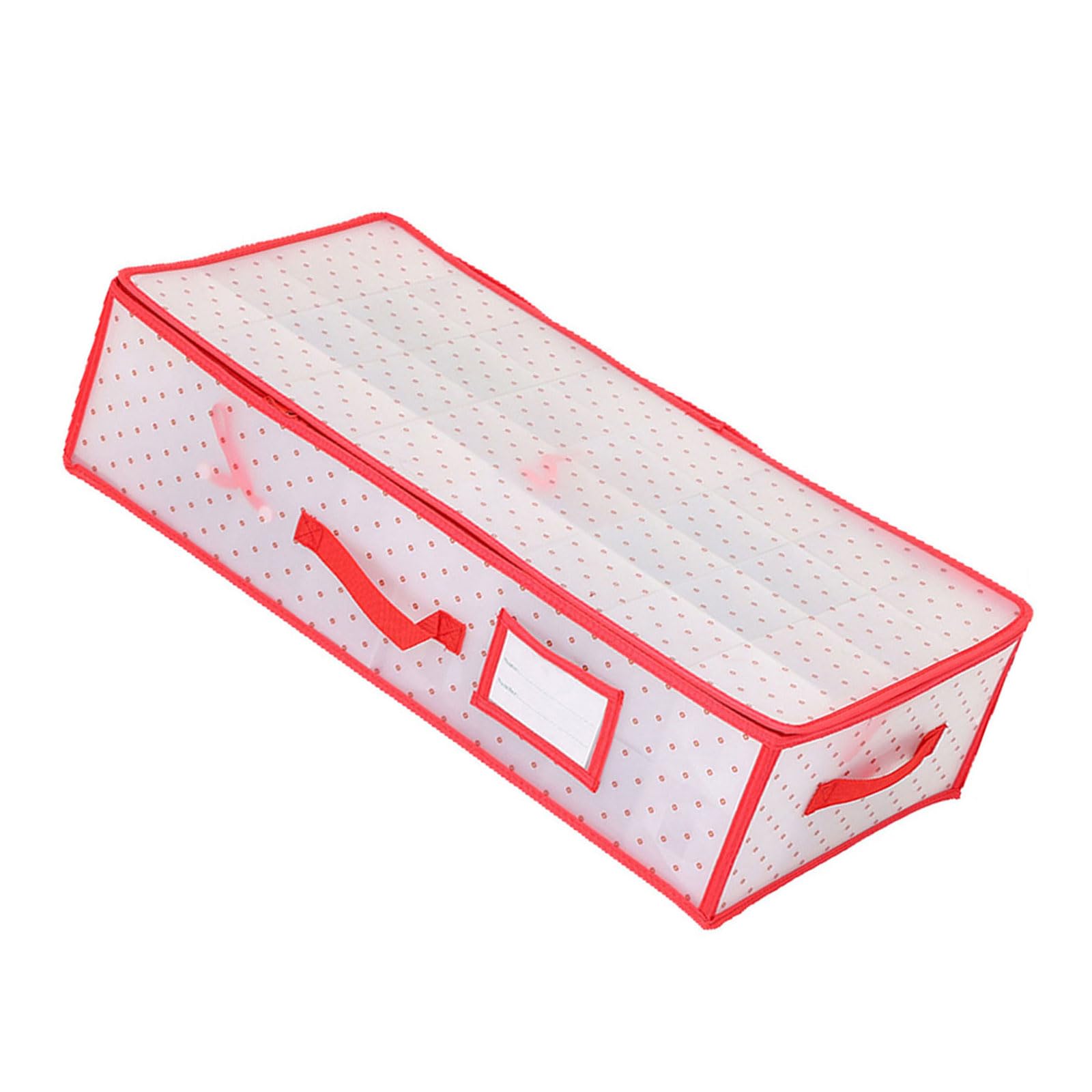 Snorvixre Foldable 64-Pocket Christmas Ornament Storage Box, Oxford Fabric for Holiday Decorations & Lights Oxfords Fabric Storage Container