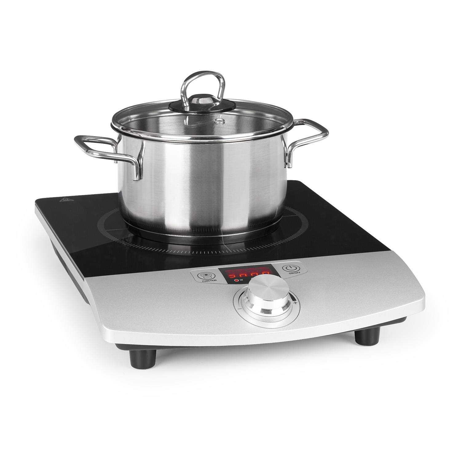 Klarstein 10012195 Hob – Table de cuisson (posable, induction, noir, métallique, boutons, rotatif, LED, 50/60 Hz)