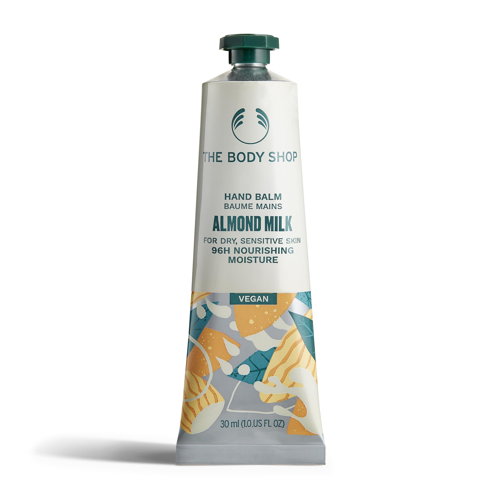 The Body Shop Almond Milk Hand Balm (1x 30ml), Vegan Hand Cream Suitable for Dry Hands, Shea Butter Hand Cream, Fast-Absorbing Mini Hand Moisturiser
