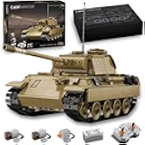 dOMOb Panther WWII German Tank Building Kit – 2.4G Remote Control Battle Army Build Set – 1:35 Model – Bricks Toys for 14+ Kids & Adults – 907 Building Blocks – for Boys, Hobbyist, Collector