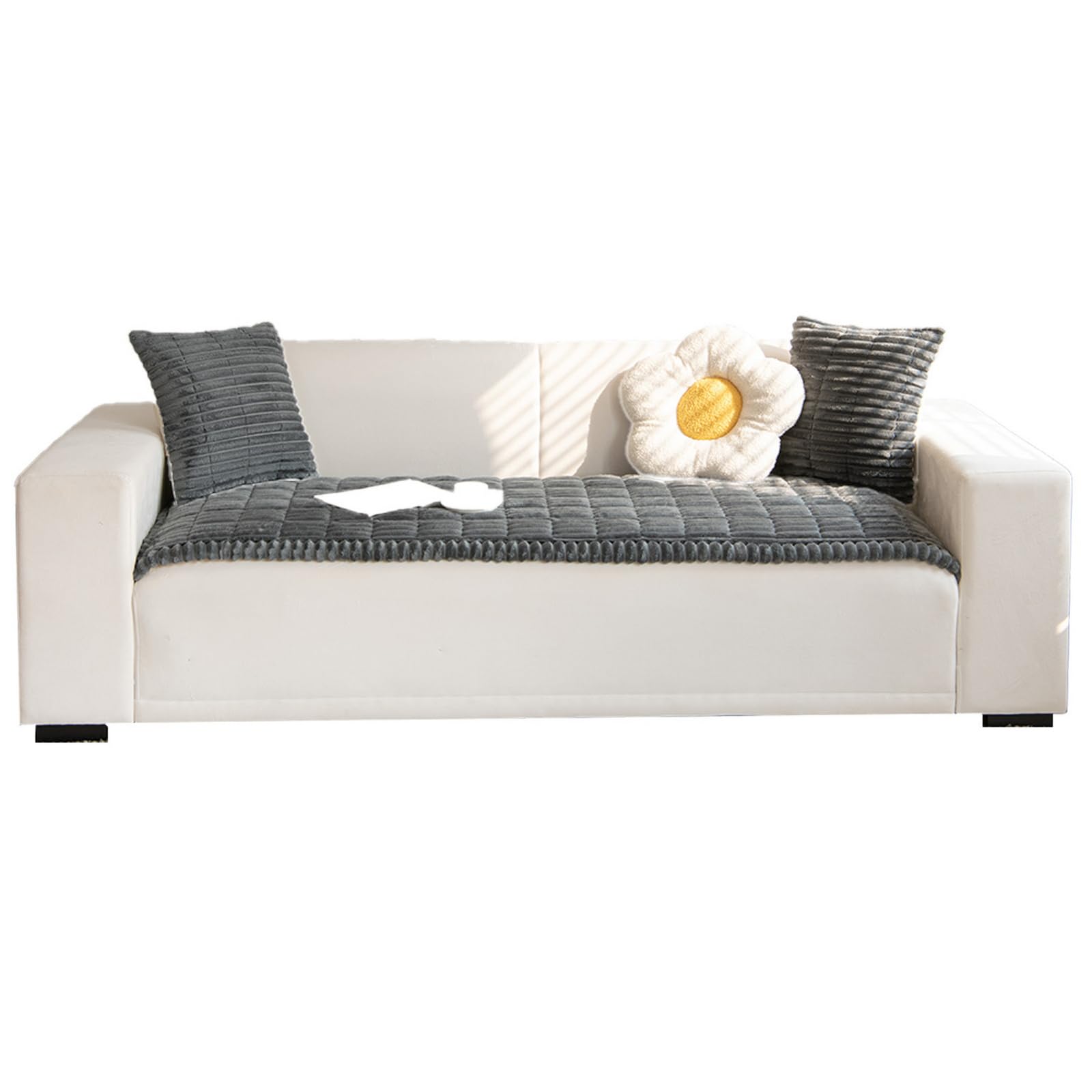 Non Slip Corduroy Sofa Cover deep grey2