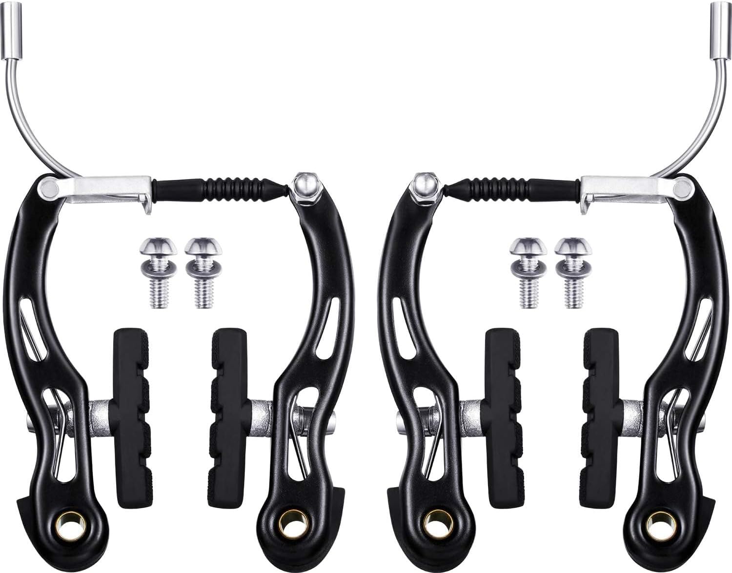 Bike V Brake Set Universal V Brake Front Rear Set Mountain Bike Brake Caliper Replacement for Most Bicycle, Road Bike, MTB, BMX