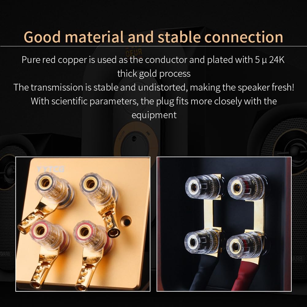 Bdfhjln Forcella A Vanga Ad Angolo Retto E Di Legatura, Presa A Banana 4 Mm, Connettore Forchetta Da Vanga Per Altoparlante E Alimentazione E Amplificatore (confezione Da 10 - Foto 4