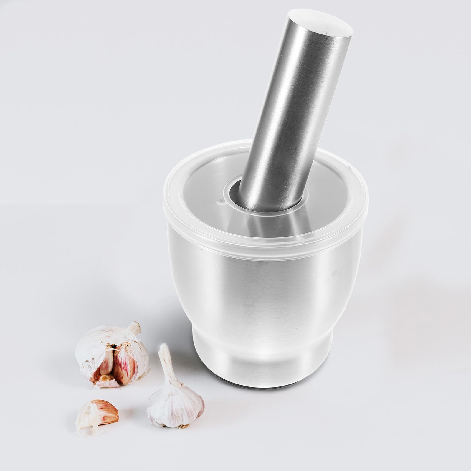 Uonlytech Knoblauch Stampfer Edelstahl für Haushalt Zerkleinerer für Knoblauch und Tabletten Knoblauchpresse aus Robustem Material Leicht zu Reinigen