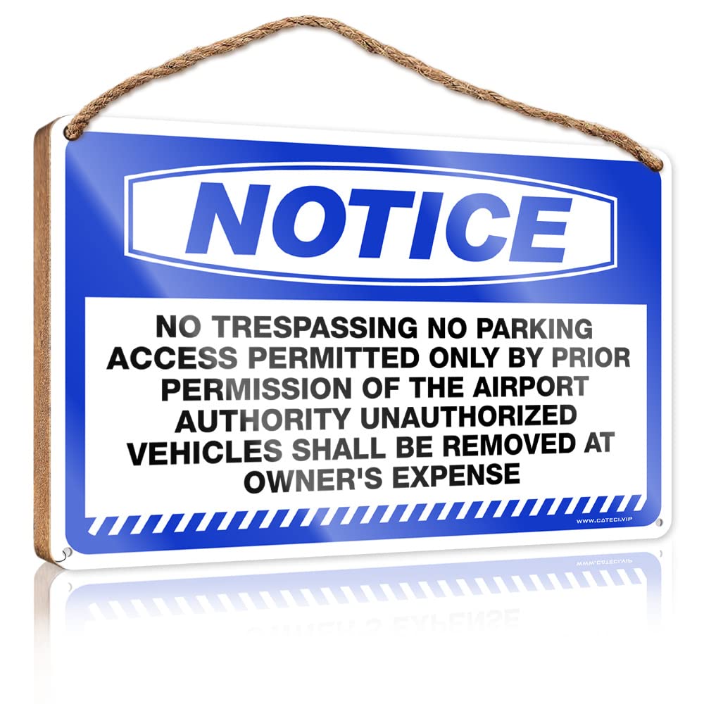 FRINTOXA Hanging Wall Signs Notice No Trespassing No Parking Access Wooden Sign(23X35CM)