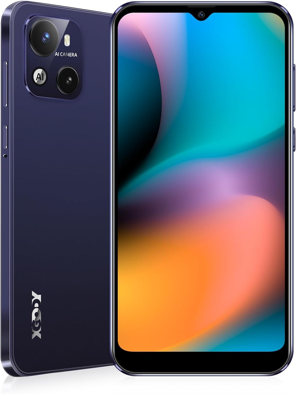 Xgody X18 Mobile Phones, Smartphone 6.3 Inch IPS Screen, 4G Android 10 OS Dual SIM Cheap Phone, Quad Core 2GB+16GB, 8MP+5MP Camera, 4000mAh Battery, GPS Face ID Smart Phone(Dark Purple)