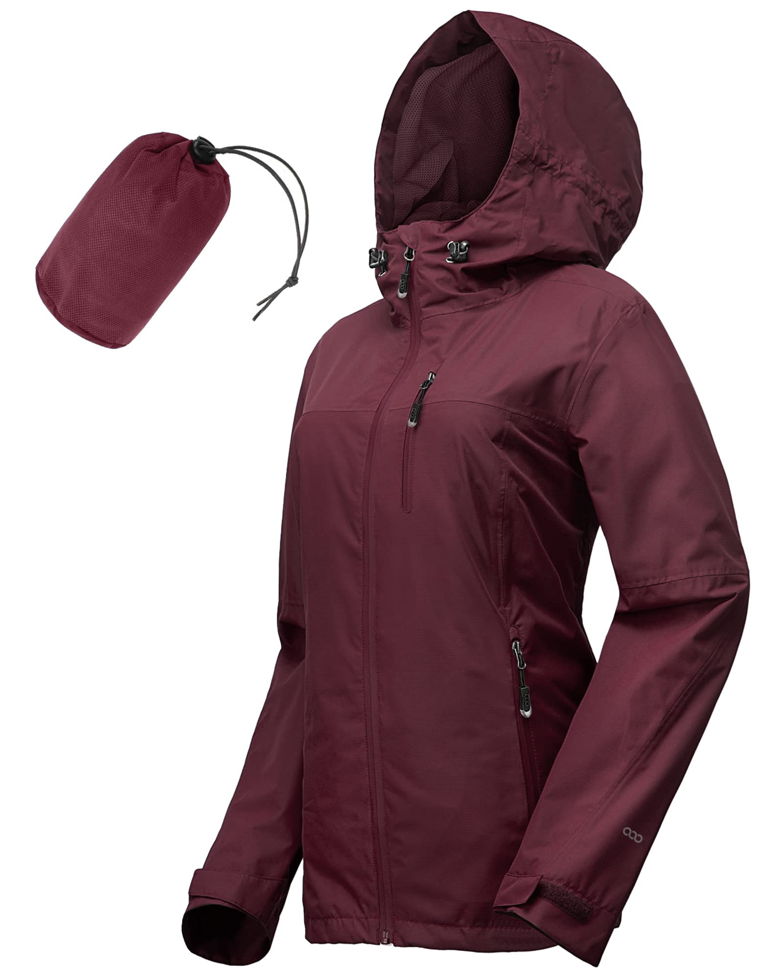 33,000ft Chubasquero para mujer, resistente al agua, chaqueta de exterior, transpirable, chaqueta de entretiempo, chaqueta ligera con capucha, cortavientos, para senderismo, viajes, senderismo y