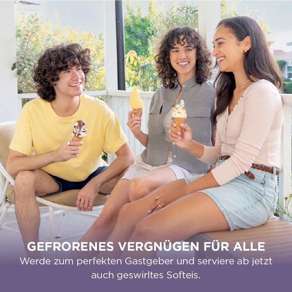 Ninja CREAMi NC701EUSTGD Eismaschine 2 Behälter 13 Funktionen Eiscreme Softeis Gelato Sorbet Milchshakes Mix-In Stone Gold