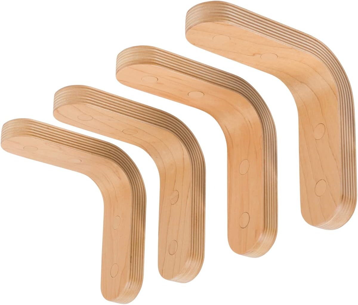 Waveply Wood Shelf Brackets Set of 4 Plywood Shelf Supports 6" x 6" x 2" (Maple