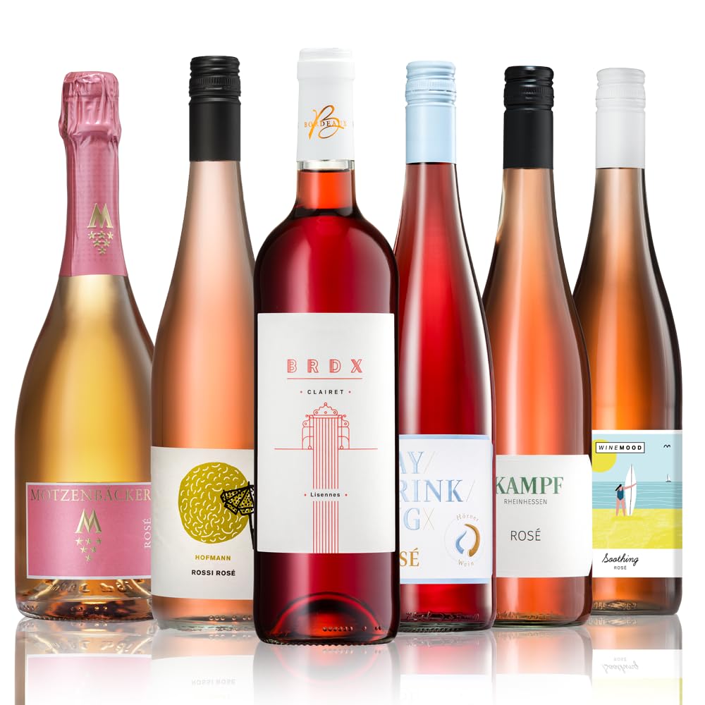 GEILE WEINE Weinpaket ROSE (6 x 0,75) Roséwein trocken im Probierpaket von Qualitätswinzern aus Deutschland & Frankreich