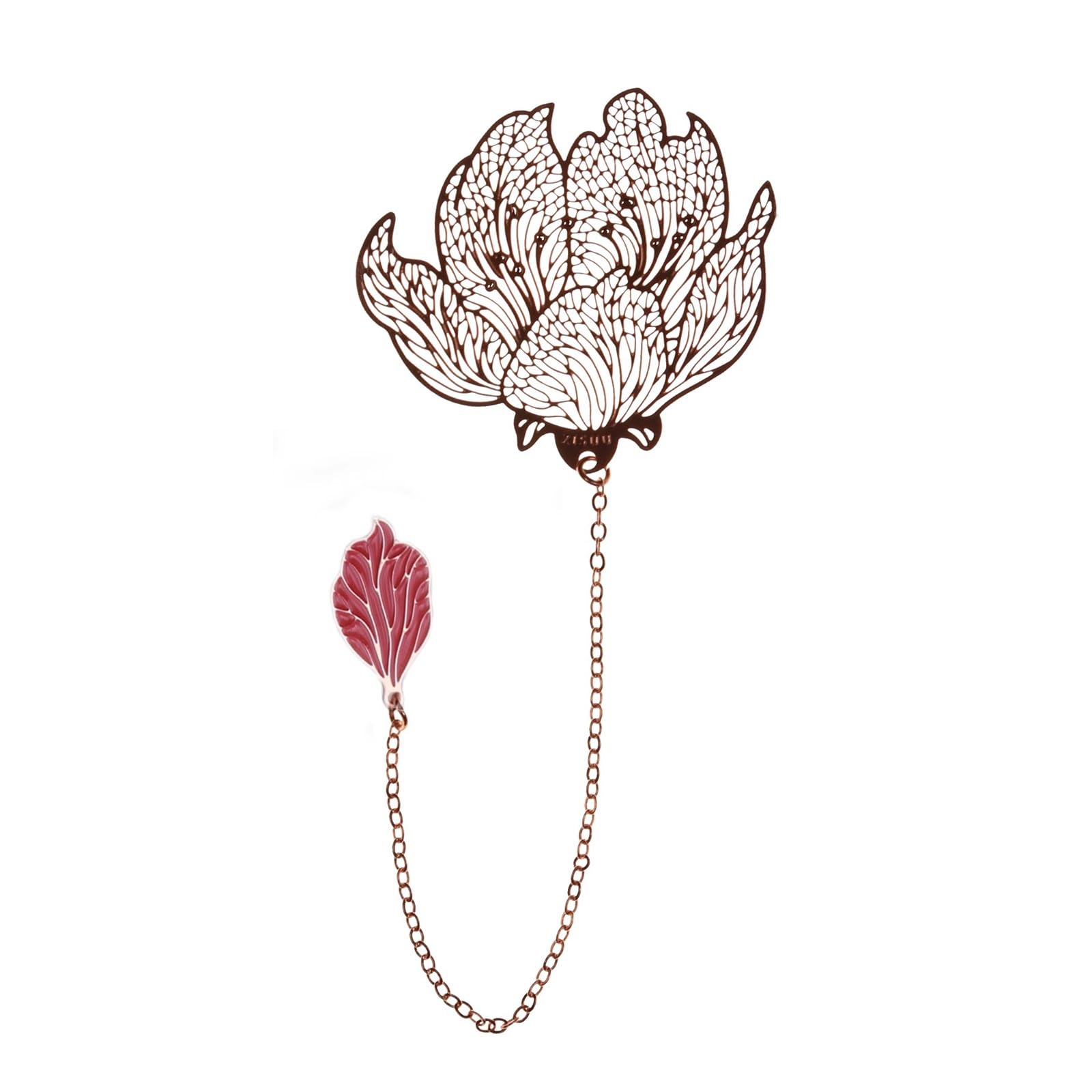 Zakładka w książce,Begonia Metal Copper Artistic Bookmark z żyłkami botanicznymi i kwiatowymi