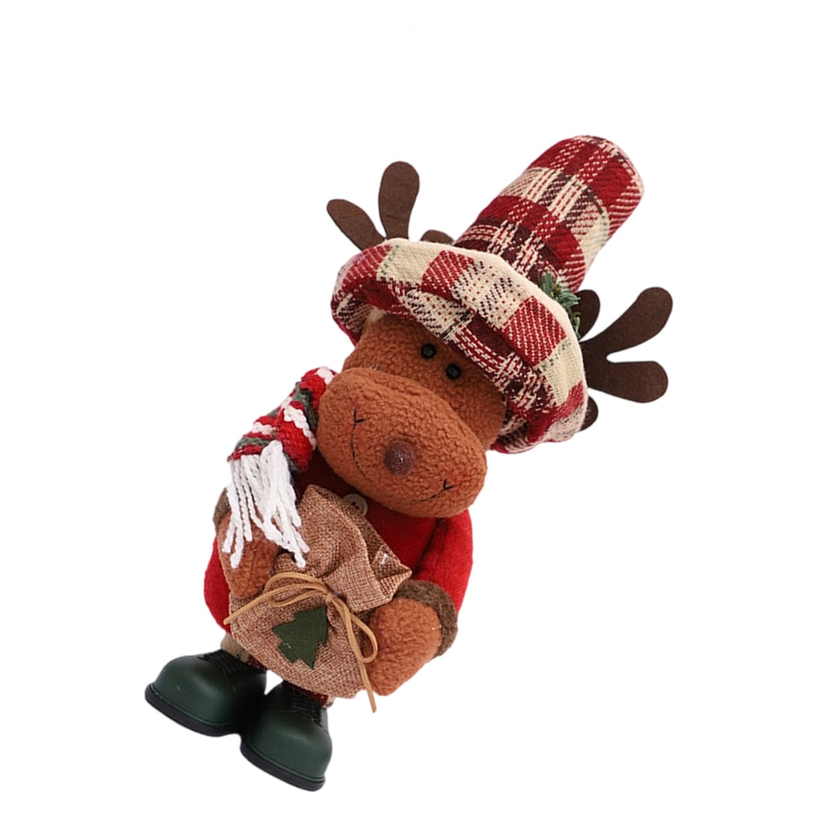 Jazuaiao Santa Snowman Reindeer Stuffed Toy Doll Christmas Desktop Decoration for Mantels Bookshelf Kid Room Living Room Holiday Party Decorations Plush Animals