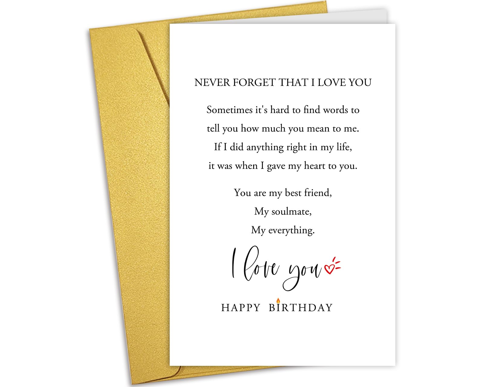 Nchigedy Romantic Birthday Card for Husband Wife, Love Poem Birthday Cards for Him Her, Heartfelt Bday Card for Girlfriend Boyfriend, Never Forget