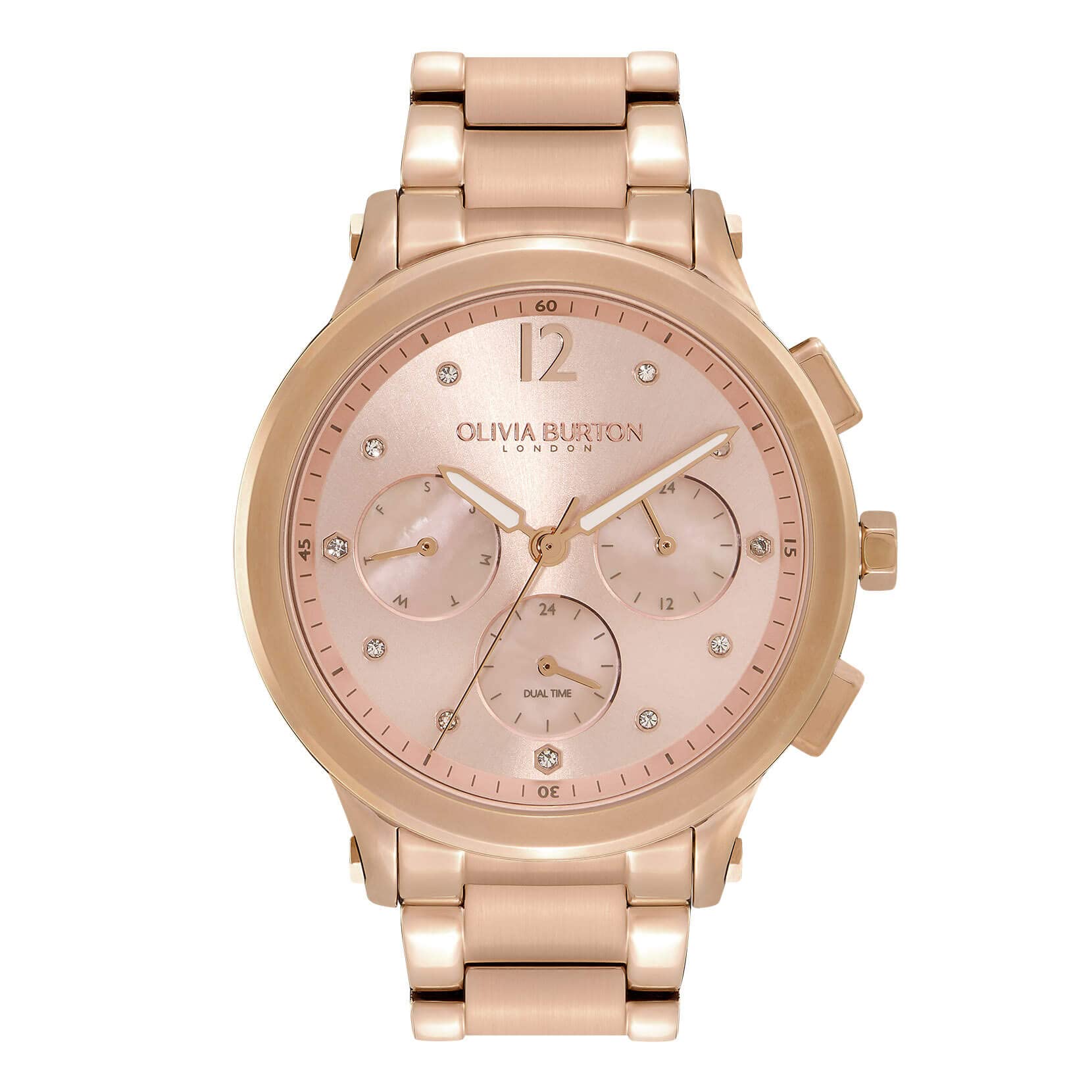 Olivia burton Multi Function Qtz Multifunction Blush Mother of Pearl & Stone Round Dial Womens Watch|Ionic Plated Carnation Gold Steel Material|Gold Color Band - 24000055 (B0BZYSQ8CM) Amazon Price History, Amazon Price Tracker