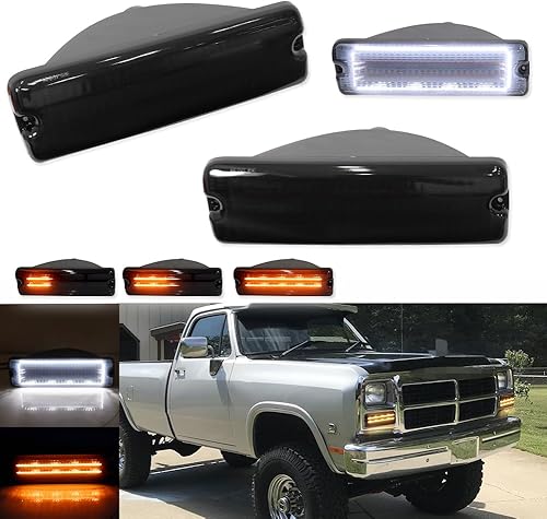 Para Dodge D150, D250, D350, W150, W150, W150, W250e, W350 Ramcharger, 1991 Dodge D150S, W150S Luces direccionales de estacionamiento delanteras