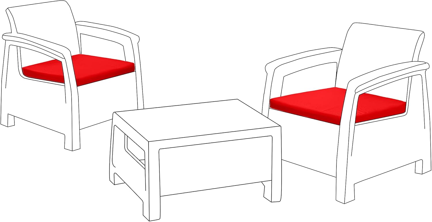 Gardenista Outdoor 2 Piece Rattan Replacement Cushion Set Garden Seat