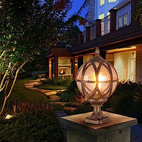 Applique murale extérieure aluminium vintage bronze avec globe pour porche