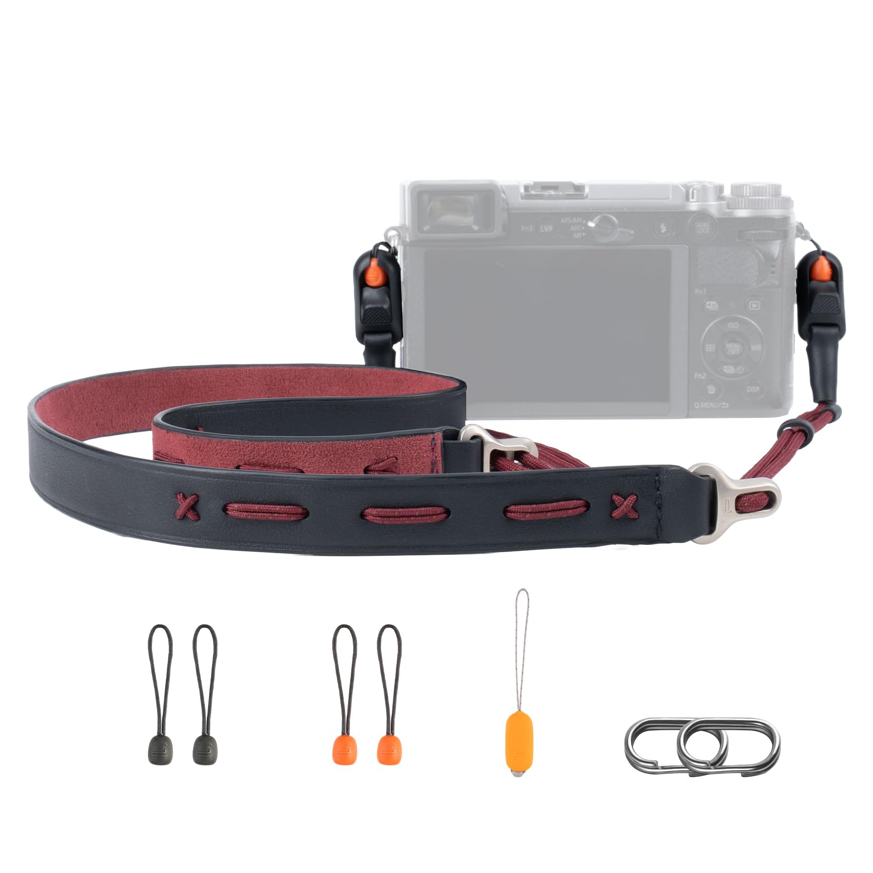 PGYTECH Cinturino per Fotocamera Slim Regolabile in Pelle con Sgancio Rapido 820-1360mm Leggero Retro per Fotocamere Mirrorless/Compatte/Instax/Digitali, Stile Vintage