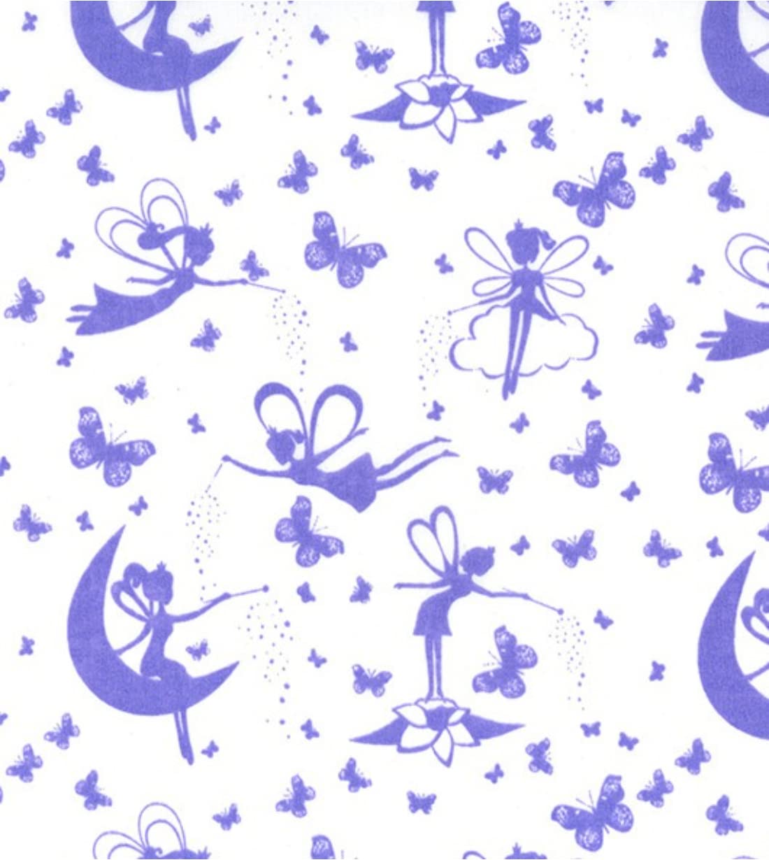 Crs Fur Fabrics Multi Printed Polycotton Craft Fabric Material - Lilac Fairies, 1Mtr 110Cmx100cm
