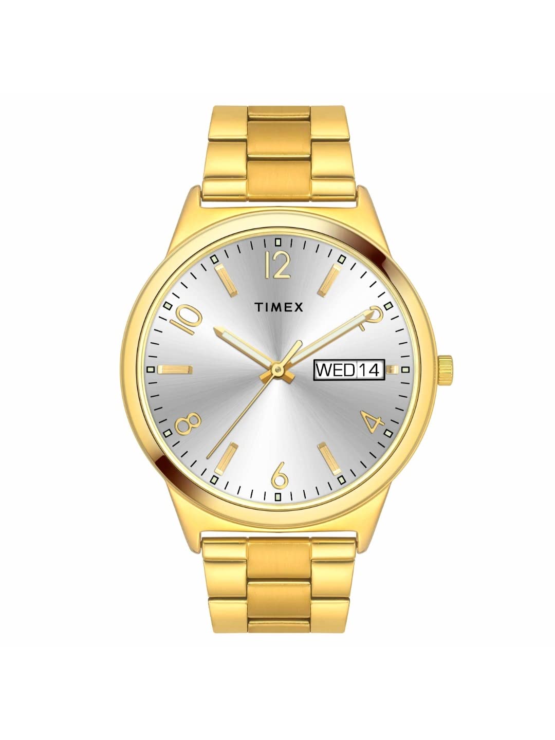 TIMEX Men Stainless Steel Classics Collection Multifunction Analogue Silver Dial Coloured Quartz Watch, Round Dial with 41Mm Case Width - Twtg10004, Band Color-Gold (B0BYZD3GNT) Amazon Price History, Amazon Price Tracker