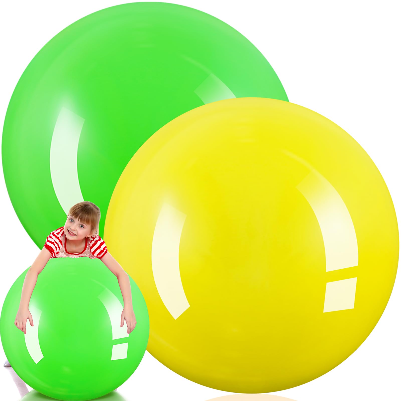 Photo 1 of Jenaai 30 Inch Inflatable Bouncy Balls (2 Pack)