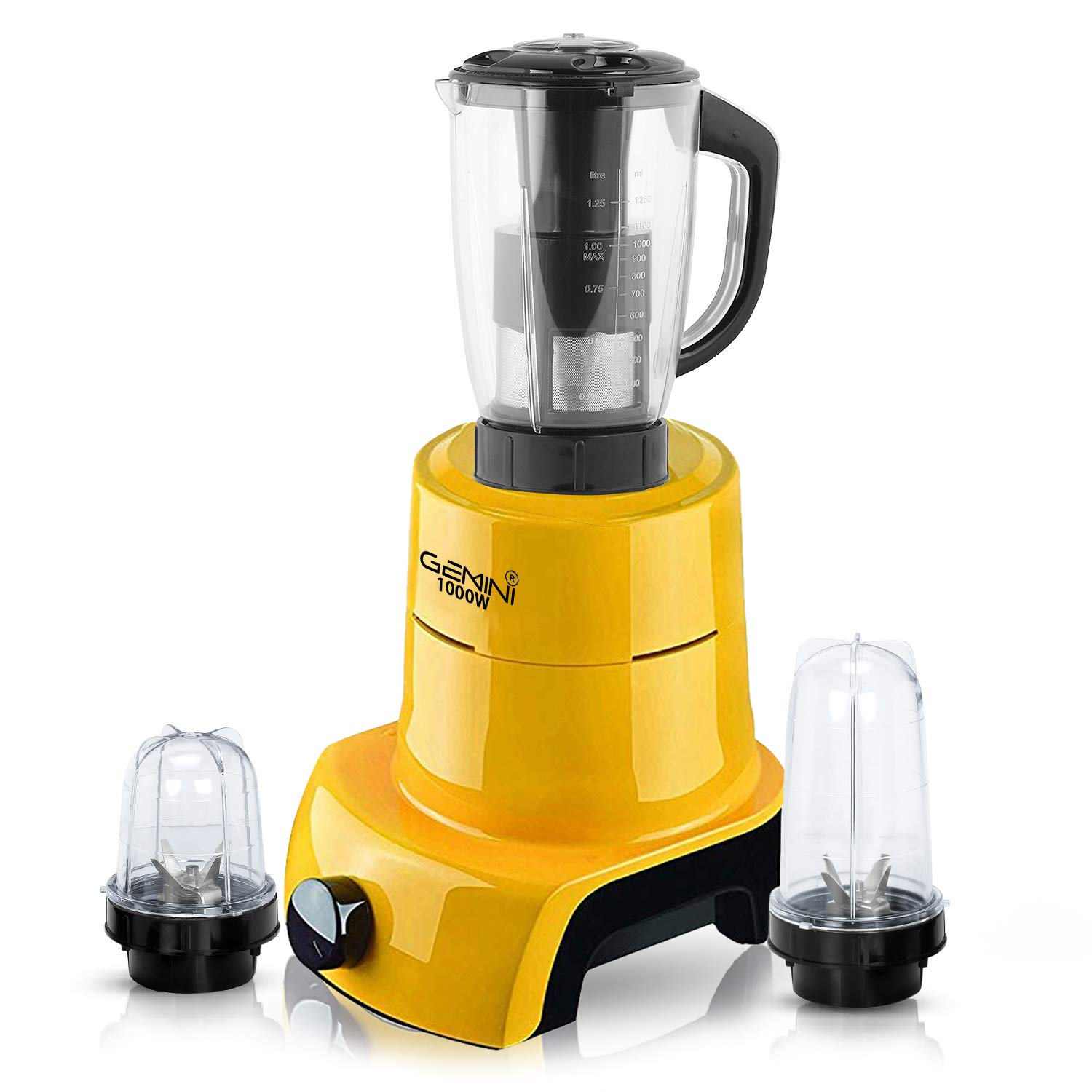 Buy Gemini Yellow Color 1000Watts Mixer Grinder with 3 Jar (2 Bullet