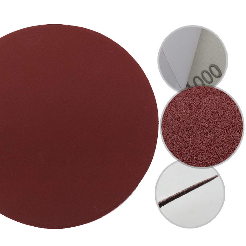 50 Uds 5 pulgadas 125 MM óxido de aluminio rojo adhesivo papel de lija discos de lija de 60 a 2000 granos, 1000