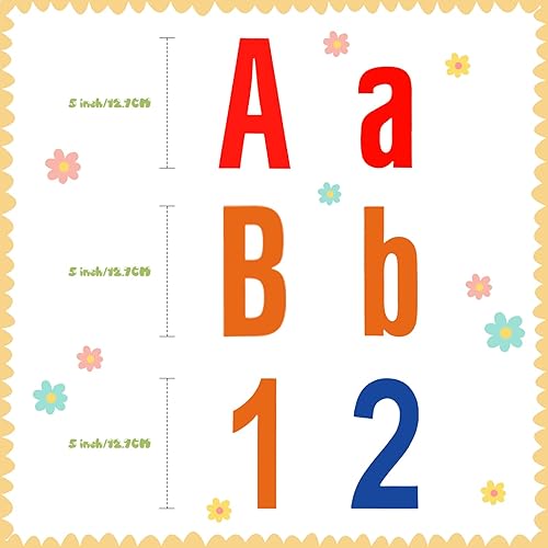 Miniatura 3 de 134 letras coloridas del alfabeto de 5 pulgadas, letras del alfabeto y recortes de puntuación para tablero de anuncios, juego de pared para tablero