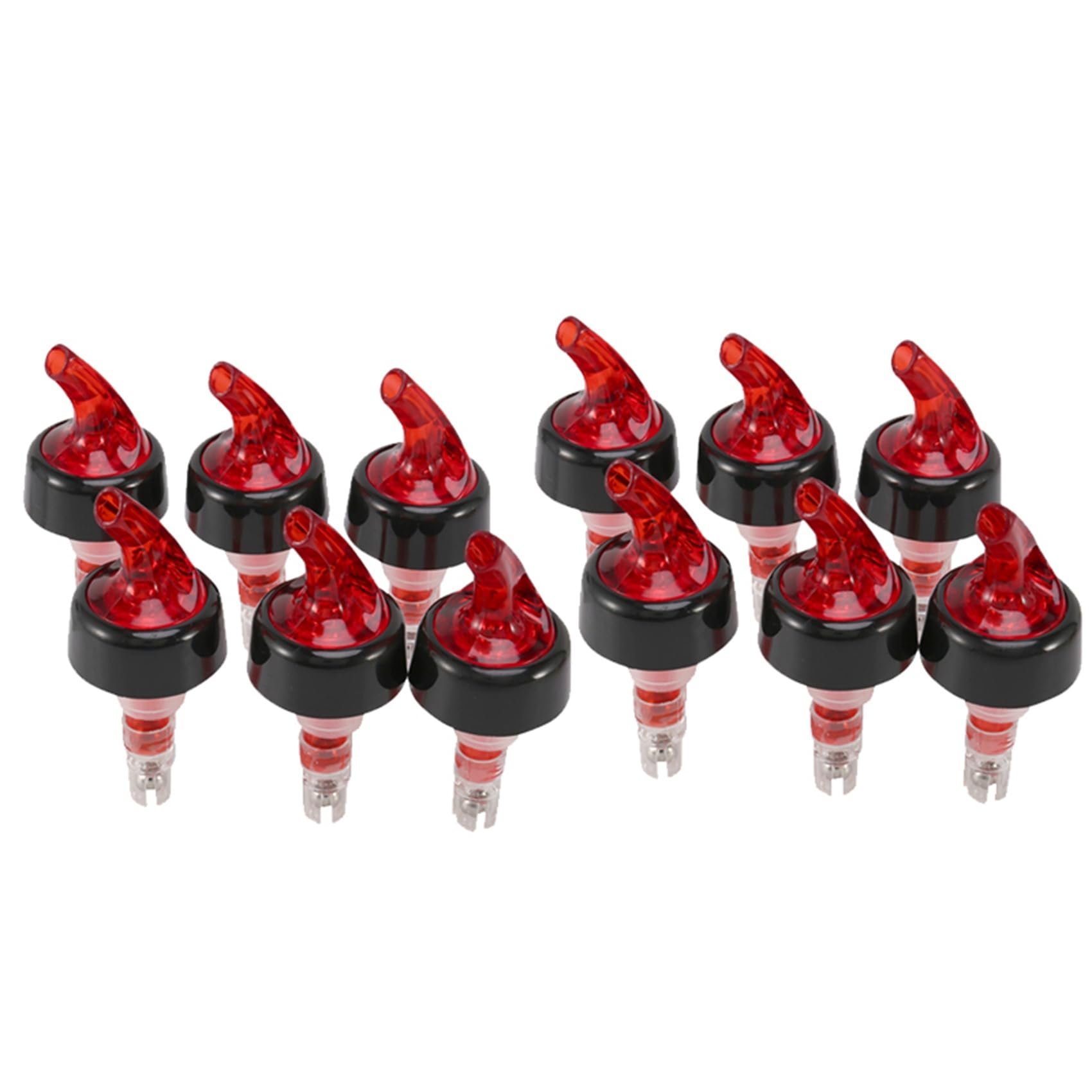 Hndhbfgrt 12 Pcs Measure Liquor Pourer,Plastic Measured Liquor Pourer Measuring Chamber Pourer pour Spout Stopper for Liquor Wine