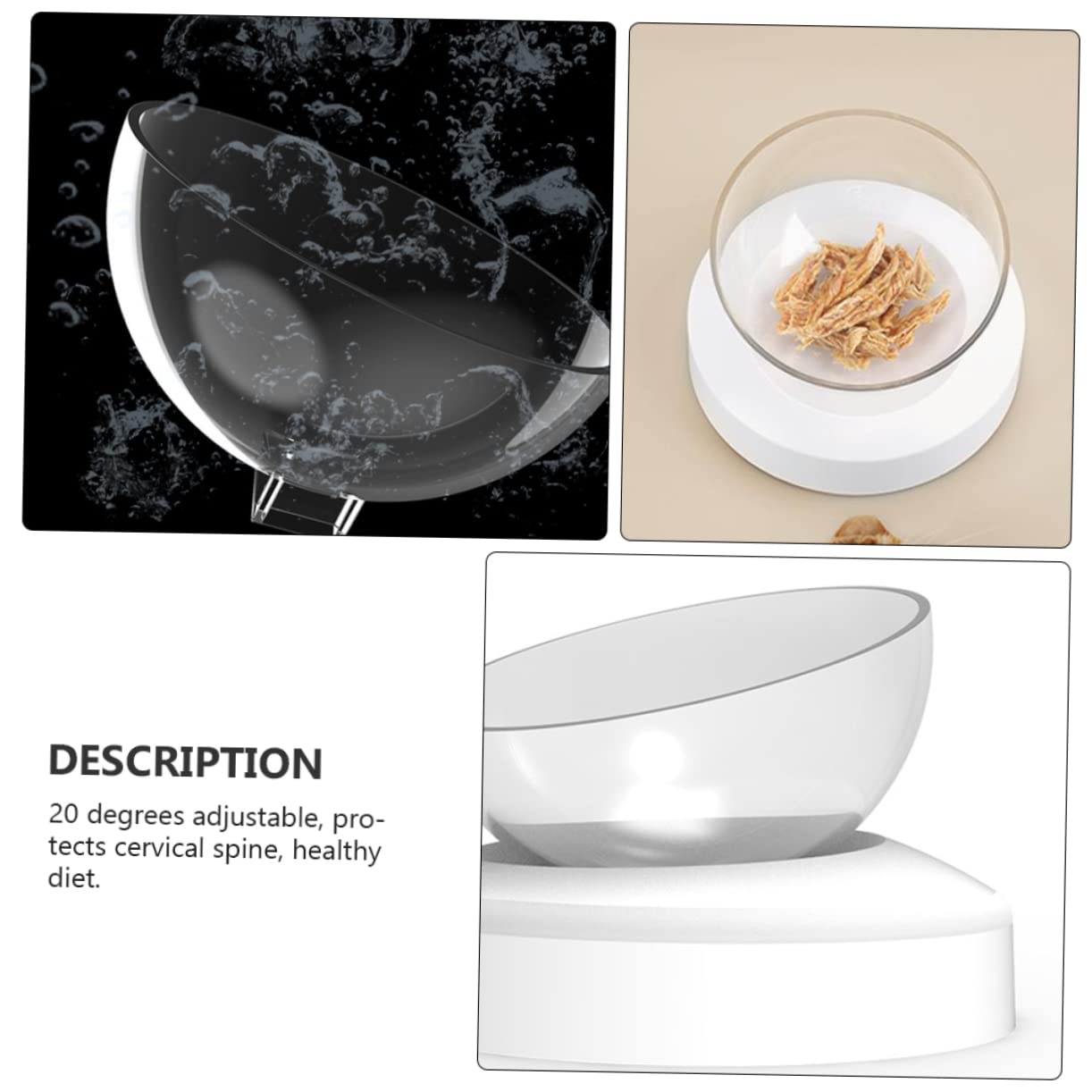 GRIRIW Elevated Pet Feeder Large Dog Water Bowl Spill Design 20° Adjustable for Cervical Spine Health