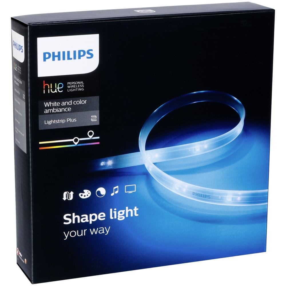 Philips Hue White And Colour Lightstrip Plus V3 [2 M] Ambiance Smart Led Kit (Works With Alexa, Google Assistant And Apple Homekit)