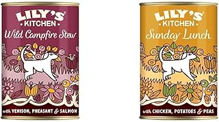 Lily's Kitchen Wet Food for Dogs Wild Bonfire Stew 6 x 400g & Wet Food for Adult Dogs Chicken Sunday Lunch 6 x 400g