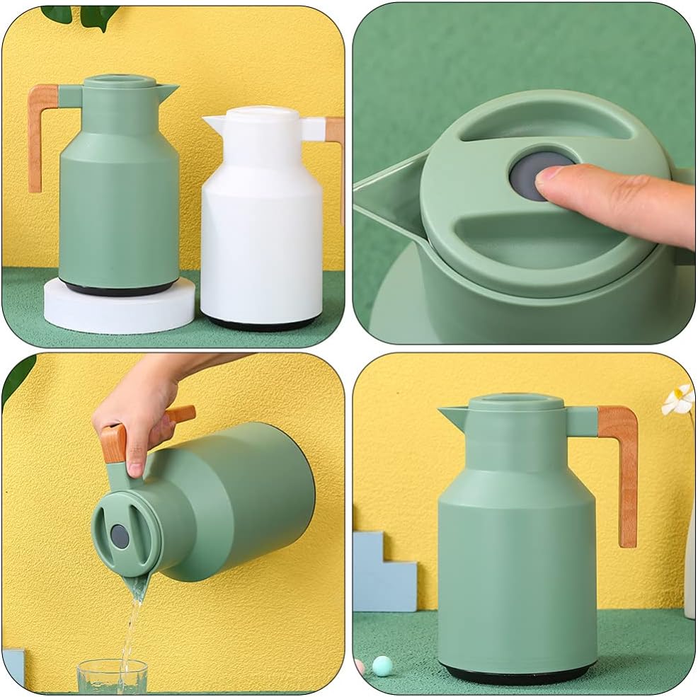 Cabilock 1pc Modern Insulation Water Pot Ergonomic Handle Capacity Thermal Kettle for Home Use Simple Design Elegant for Keeping Beverages Warm