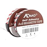 AOMAG A+B Flexible Magnetic Tape - Magnetic Strips with Adhesive Backing - Magnet Tape Roll (6.5 ft + 6.5 ft)